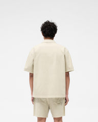 Short Sleeve Cotton Overshirt - Beige