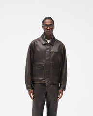 Sunfade Leather Jacket - Nero