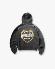 Represent Angel Border Hoodie - Stained Black