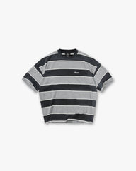 Calfornia Striped T-Shirt - Jet Black Grey Marl