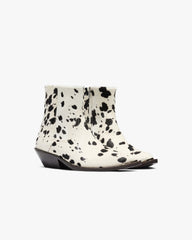Michael Zip Boot Cowhide - Flat White Black