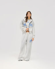 Represent Owners Club Zip Through Hoodie - Sprayed Ice Grey Marl