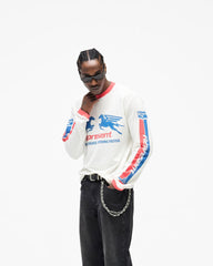Mesh Pegasus Long Sleeve T-Shirt - Flat White