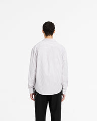Long Sleeve Pinstripe Shirt - Grey