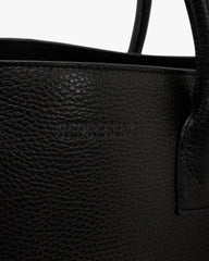 Leather Tote Bag - Textured Black