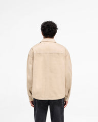 Cotton Zip Through Shirt - Beige