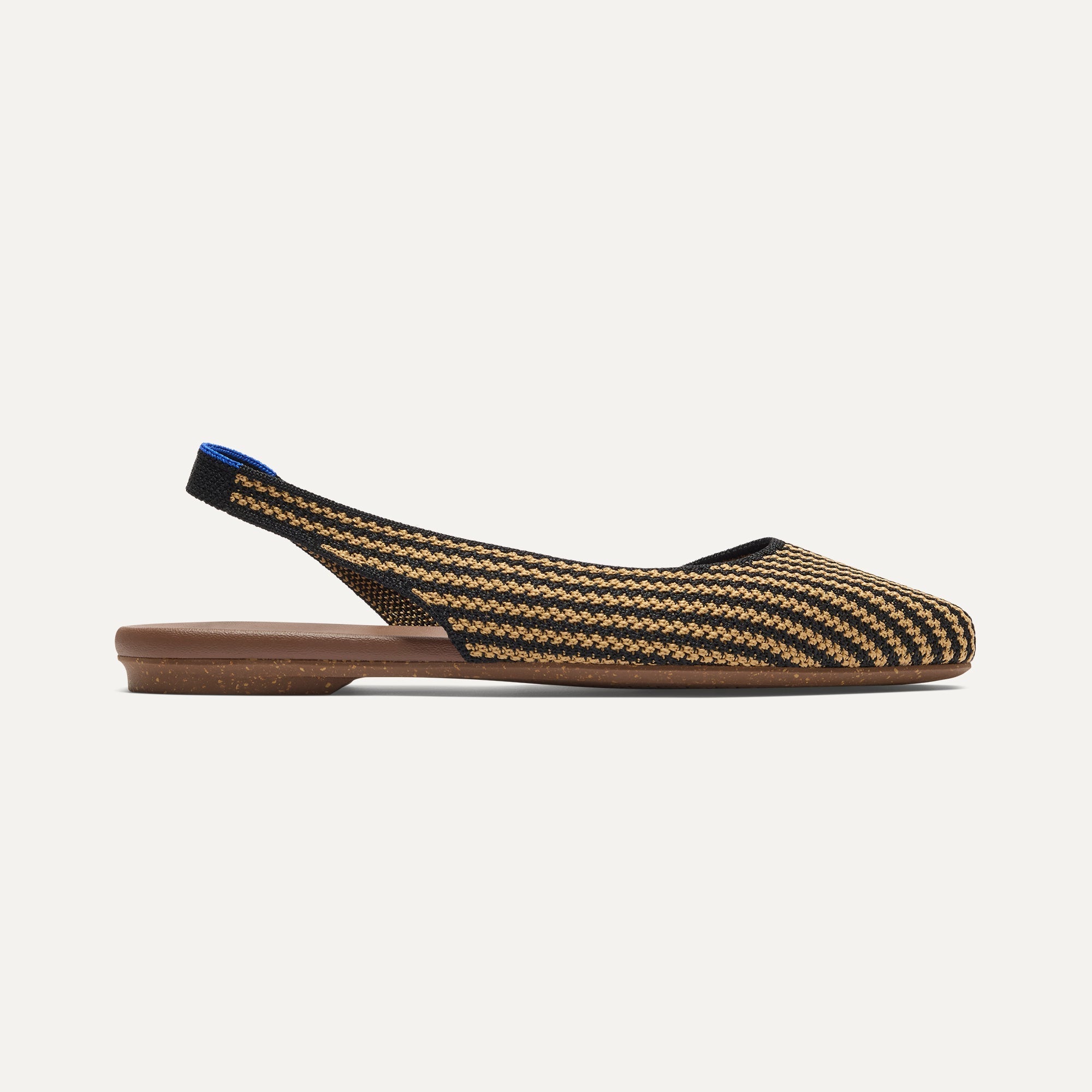 The Almond Slingback - Butterscotch Stripe