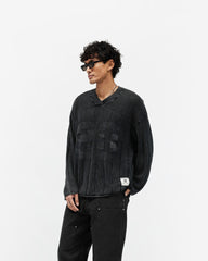 Knitted Varsity Long Sleeve Jersey - Vintage Grey