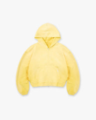 Initial Boxy Zip Through Hoodie - Canary Yellow