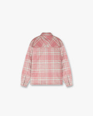 Quilted Flannel Shirt - Pink Grey Check
