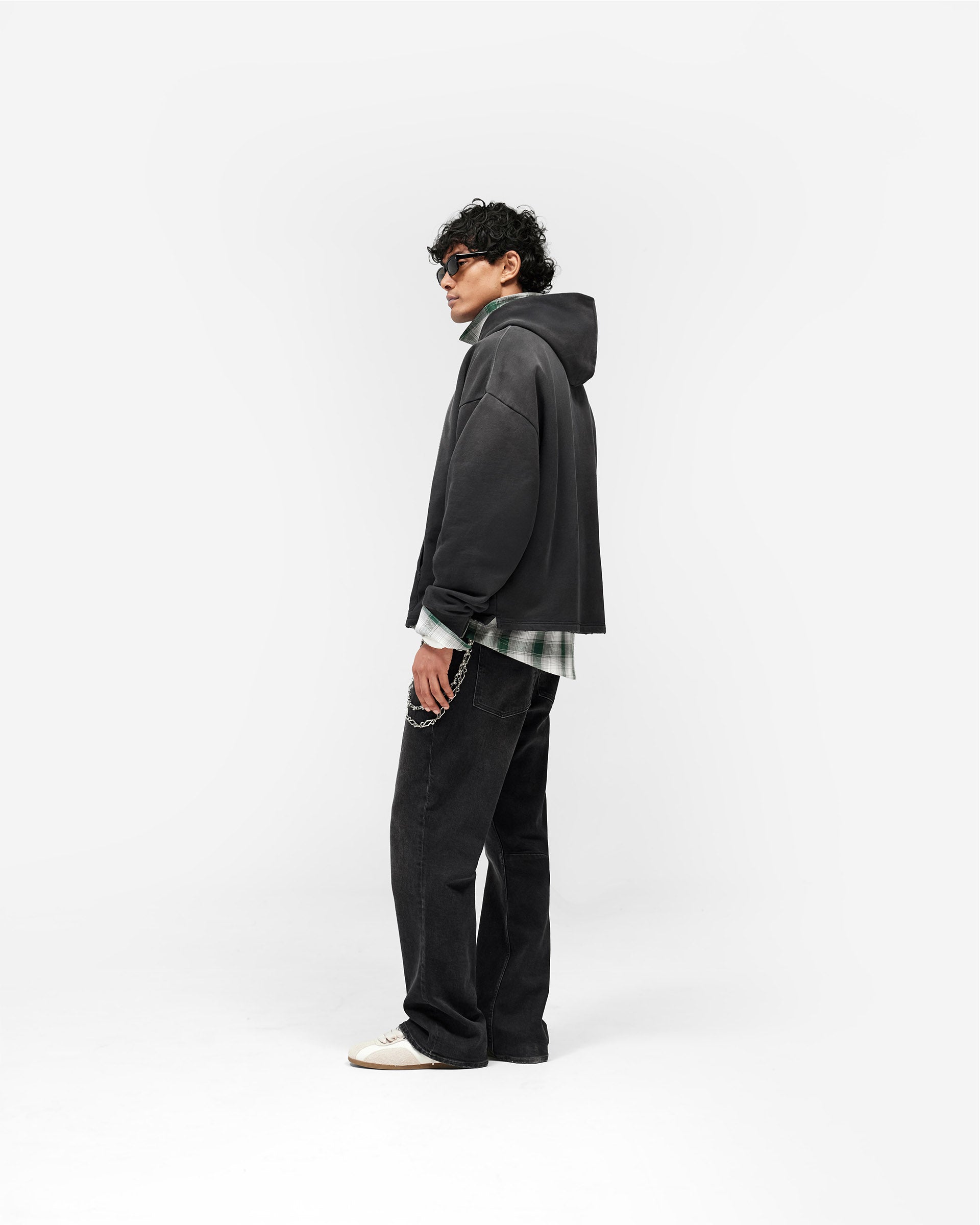 Represent Embellished Hoodie - Stained Black