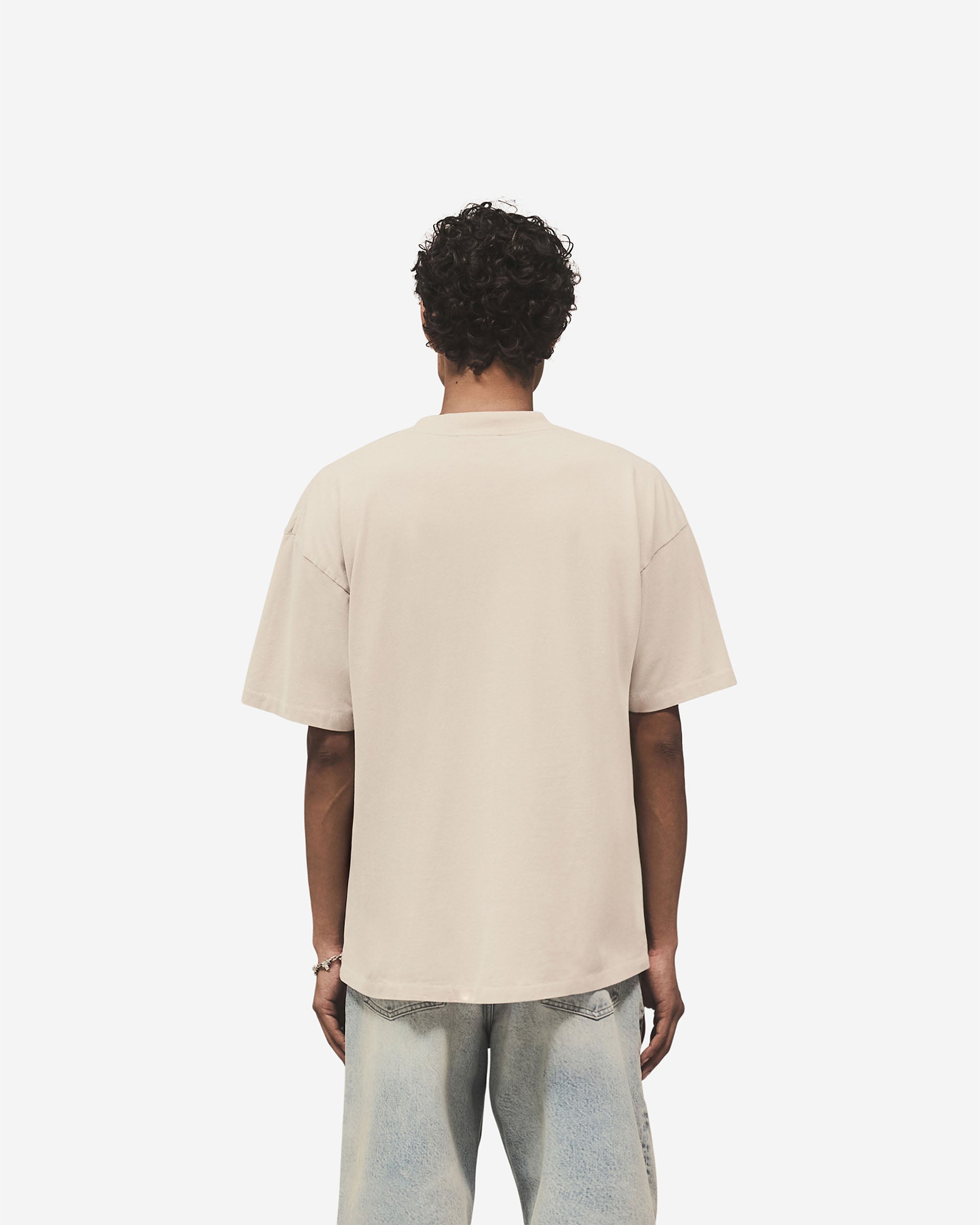 Embroidered Serif Logo T-Shirt - Concrete