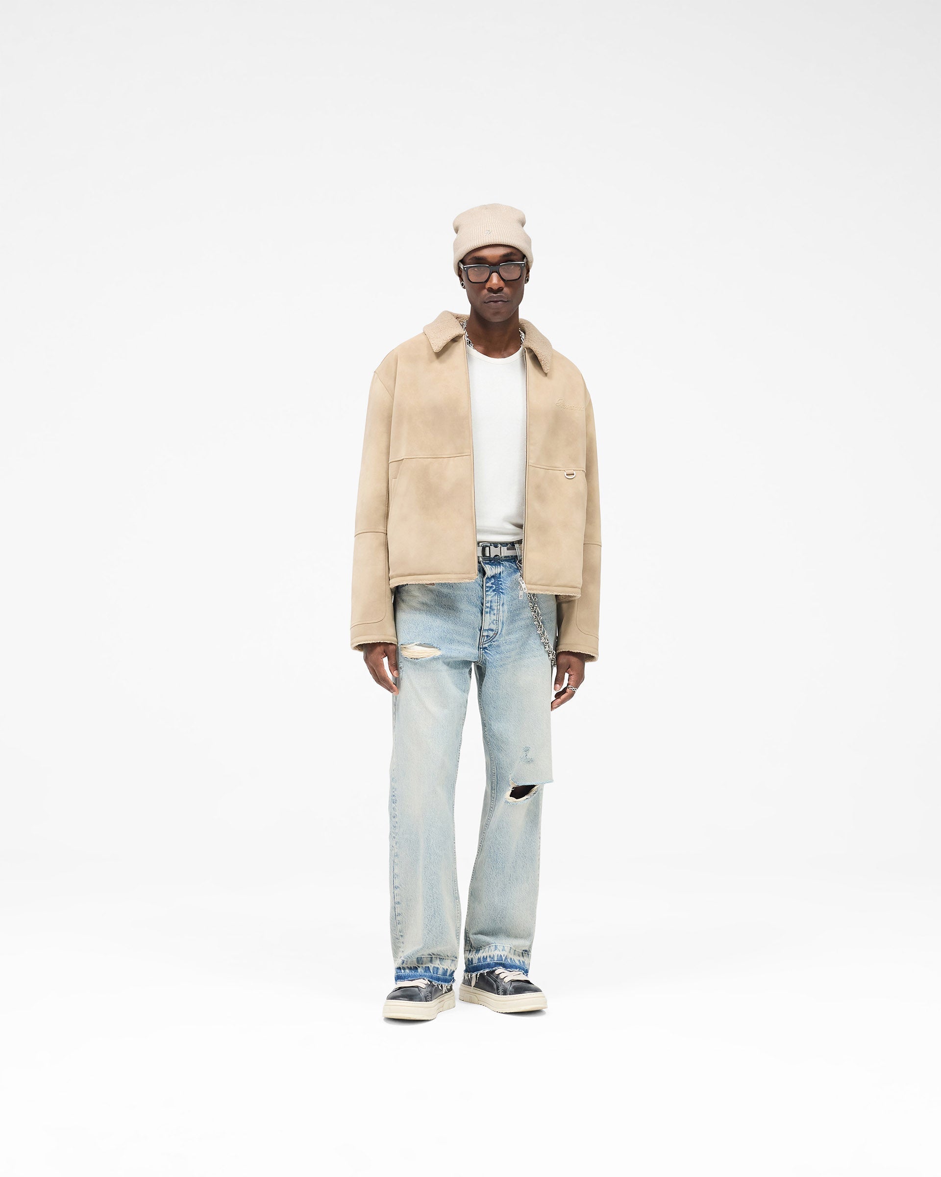 Faux Shearling Jacket - Cafe