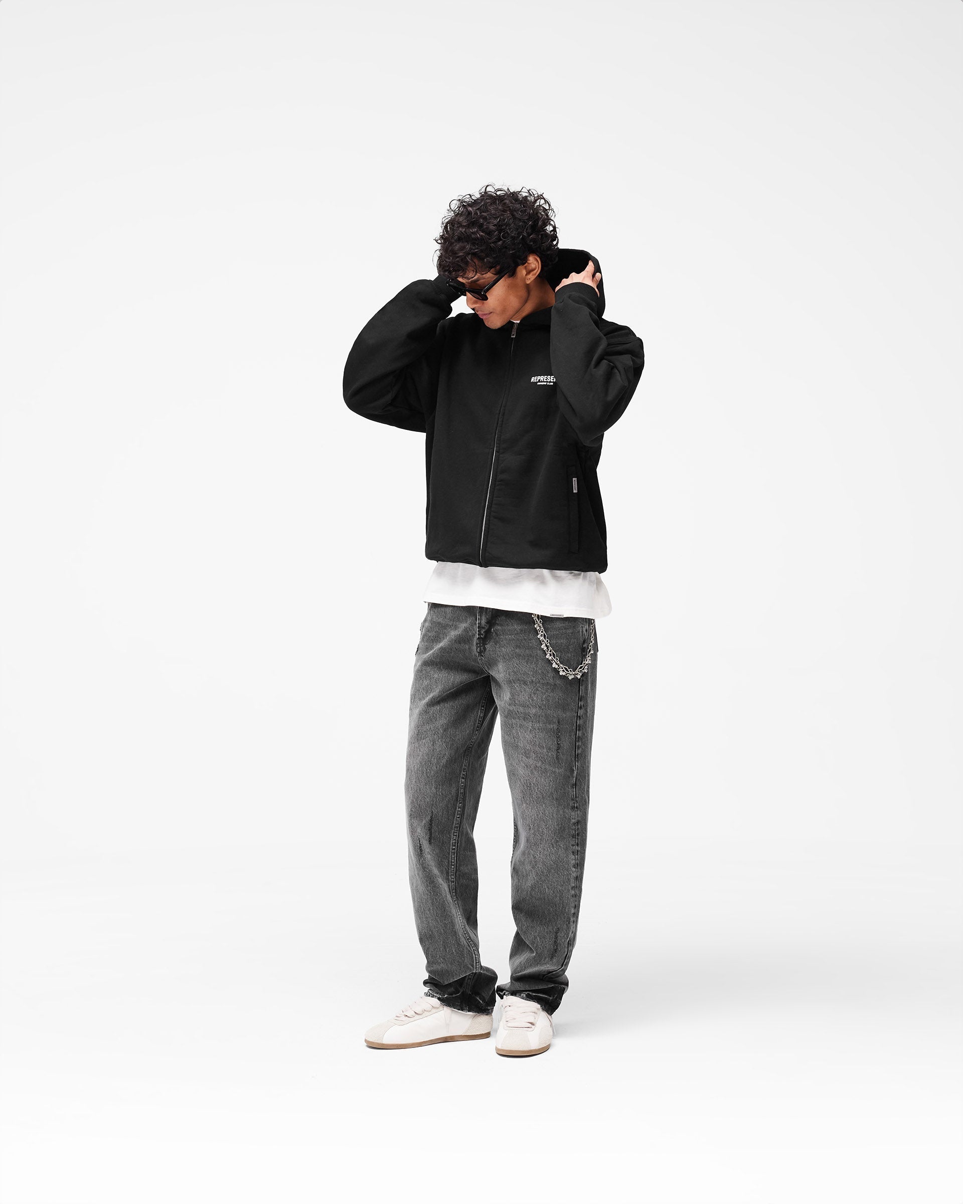 Represent Owners Club Zip Hoodie - Black