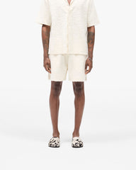 All Over Print Towel Short - Aged White