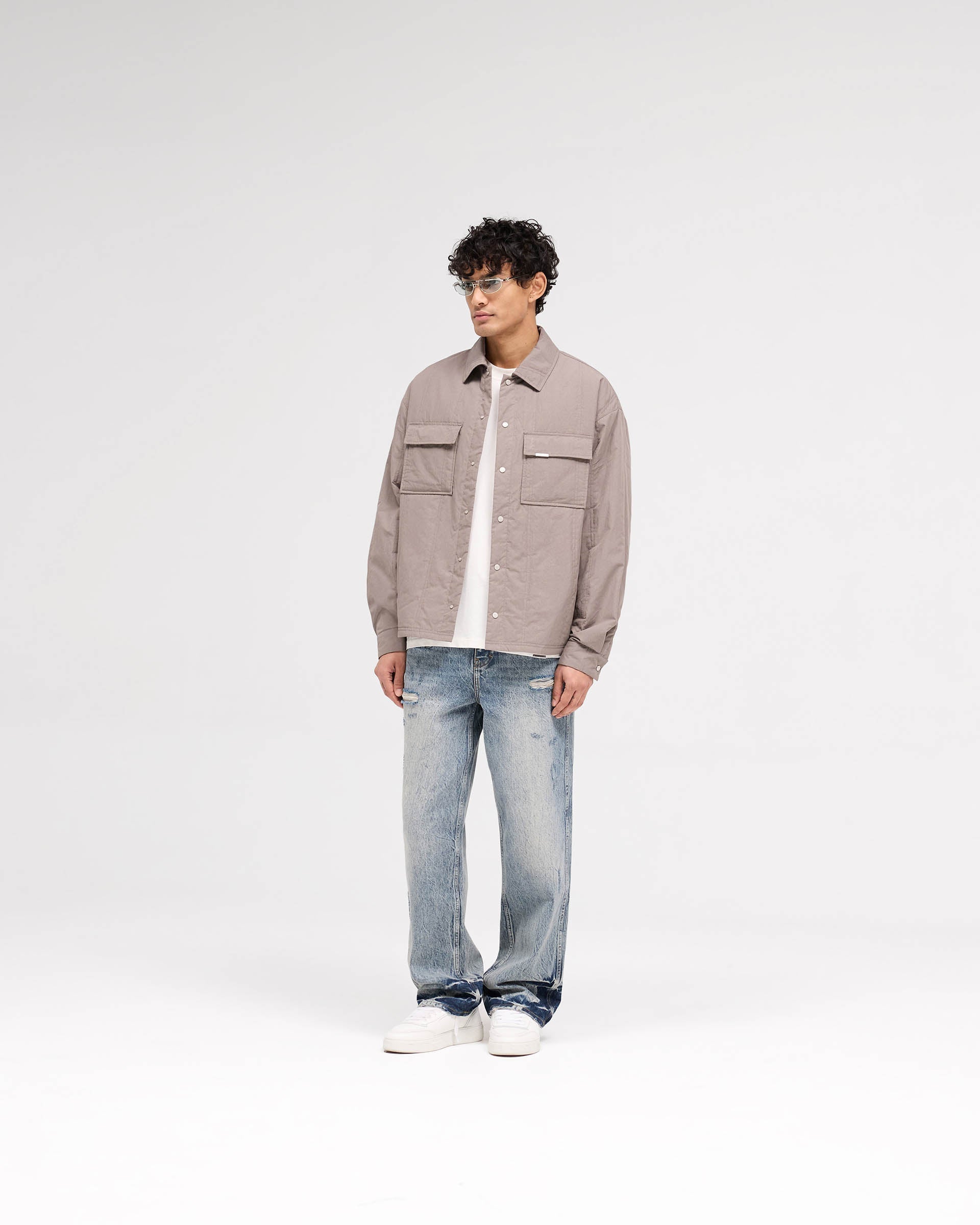 Quilted Overshirt - Mid Grey