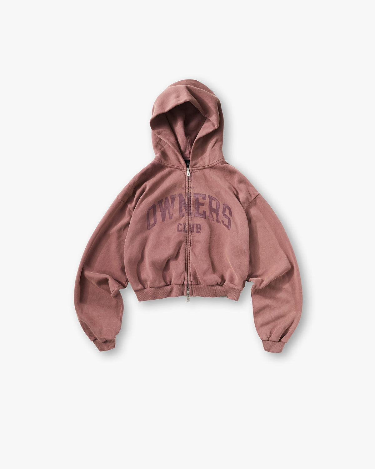 Represent Owners Club Zip Through Hoodie - Smoked Rose