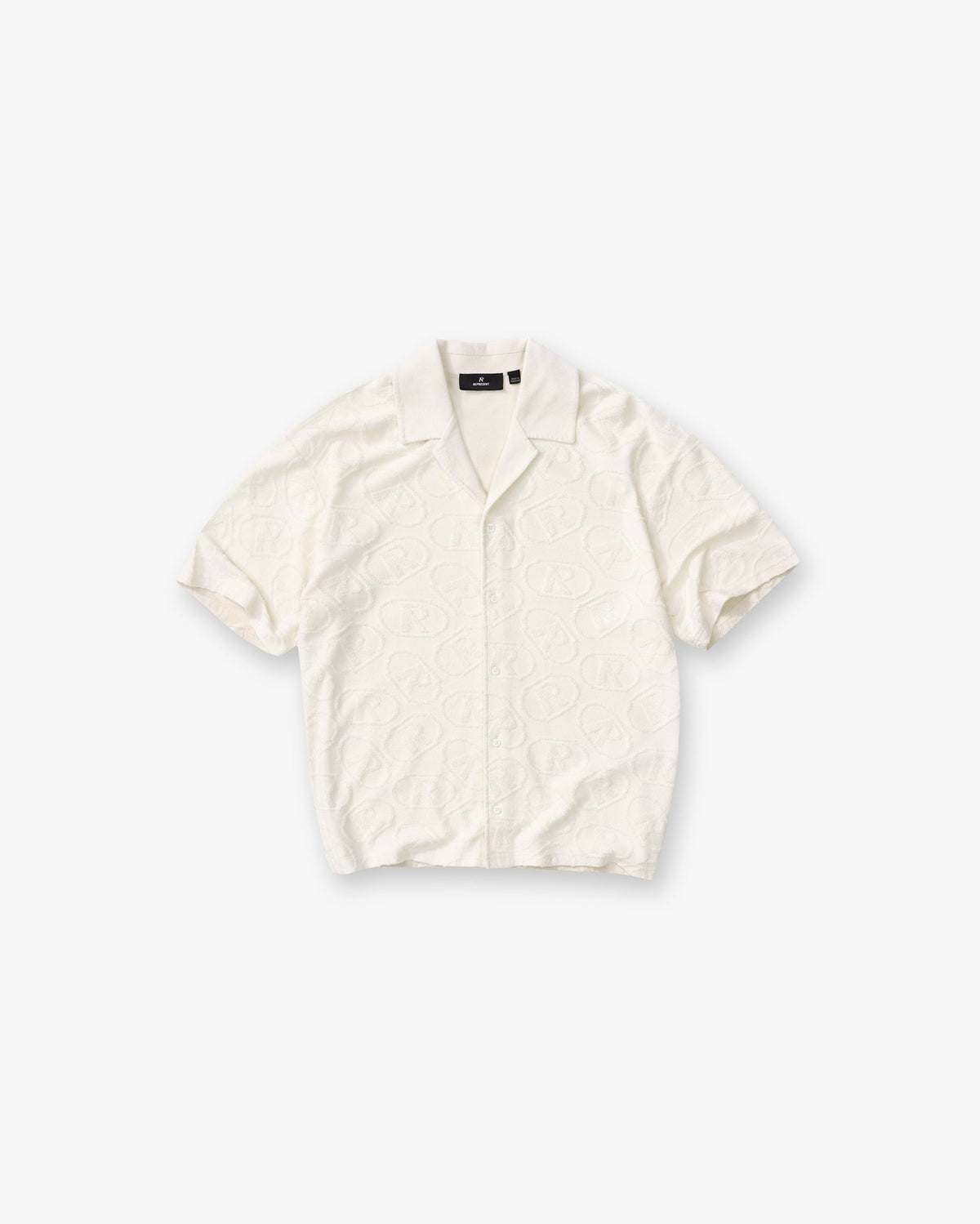 All Over Print Towel Shirt - Aged White