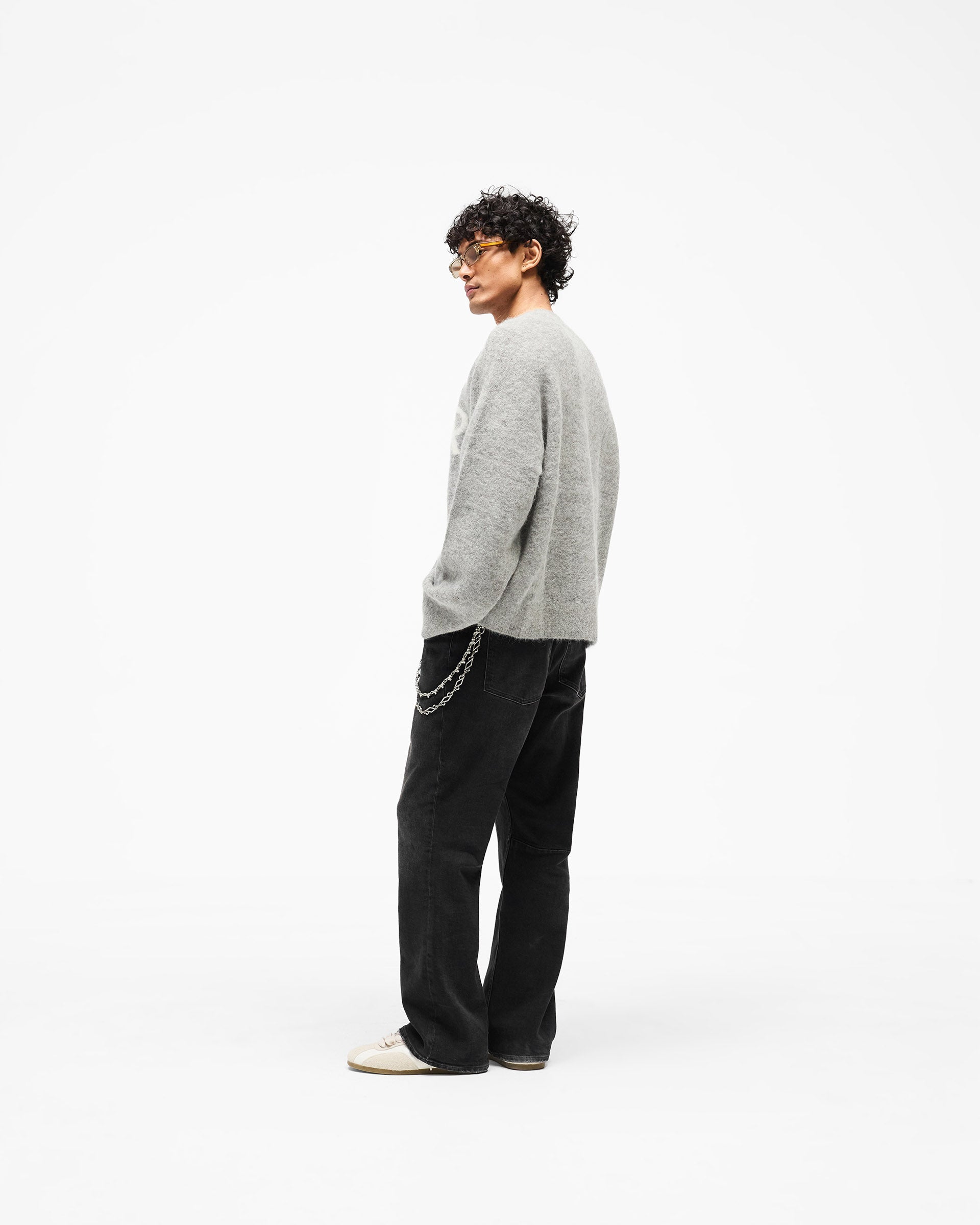 Logo Knit Sweater - Grey