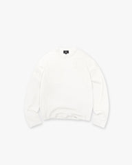 Initial Sheer Rib Long Sleeve T-Shirt - Flat White
